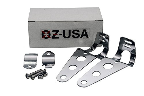 Chrome Fork Ear Headlight Mount Brackets Motorcycle Chopper Cafe Racer 35mm-43mm