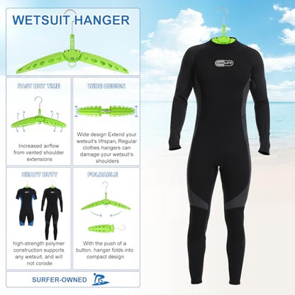 Wetsuit Hanger, Gimilife Surfing & Scuba Diving Accessory, Perfect to Dry Wetsuit Drysuit Life Jacket or BCD, Quick Dry Foldable & Vented Dryer for Wetsuite Dry Suit（1 PCS ） - color: Green
