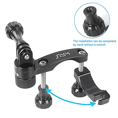 HSU Bike Handlebar Mount for GoPro, 360° Rotation Seat Post, 0.6-1.3inch Go Pro Motorcycle Mount Compatible with Hero 13/12/11/10/9/8/7/6, DJI Osmo Action AKASO and Other Action Cameras (Black) - color: Black