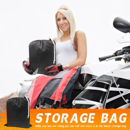 Motorcycle Cover, All Season Waterproof Outdoor Protection with Lock-Holes, Night Reflective & Storage Bag, Fits up to 104" Cruisers, Touring, Dirt Bikes (Black) - size: XXL-104"