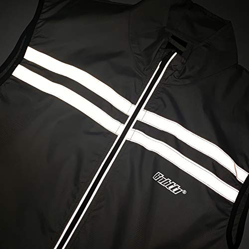 bpbtti Men's Hi-Viz Safety Running Cycling Vest Sleeveless Windbreaker vests- Windproof and Reflective - color: Grey, size: Large