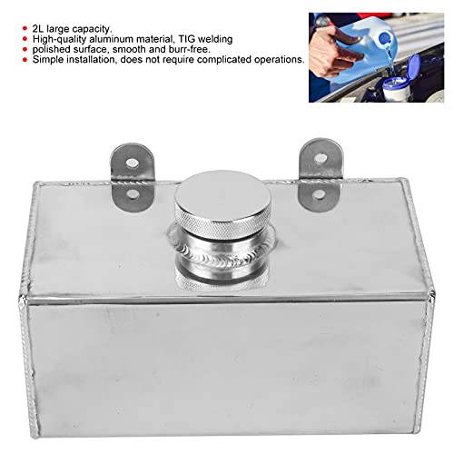 Windscreen Washer Bottle, KIMISS Intercooler Aluminium Welded 2L Polished Intercooler Spray Polished Universal for Car Parts