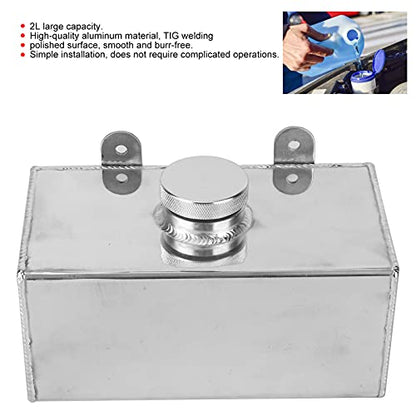 Windscreen Washer Bottle, KIMISS Intercooler Aluminium Welded 2L Polished Intercooler Spray Polished Universal for Car Parts