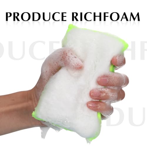 Mudder 8 Pcs Car Interior Scrubbing Sponge 5'' x 3'' Fiber Car Wax Applicator pad Household Cleaning Sponges for Leather Seat Couch Cleaning (Green White) - color: Green White