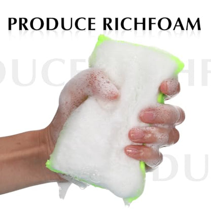 Mudder 8 Pcs Car Interior Scrubbing Sponge 5'' x 3'' Fiber Car Wax Applicator pad Household Cleaning Sponges for Leather Seat Couch Cleaning (Green White) - color: Green White