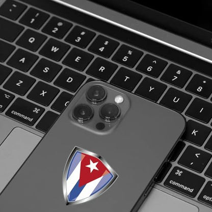 Cuba Flag Decal Sticker - Cuban Flags Shield Shape Reflective Vinyl Car Stickers - for Car Window Bumper Laptop Waterproof Sticker (5Pcs) - color: Cuba