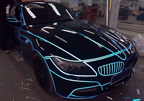 0.4" X148' Car Reflective Body Rim Funny DIY Stickers Warning Safety Auto Motorcycle Bike Decal Body Cover Decoration Strip(Blue) - color: Blue