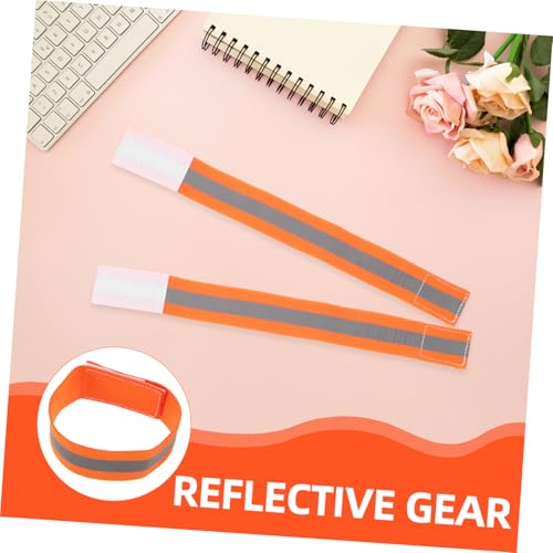 Kisangel 4pcs Adjustable Elastic Arm and Leg Bands for Night Cycling Running and Walking Enhanced Safety Gear for Outdoor Activities
