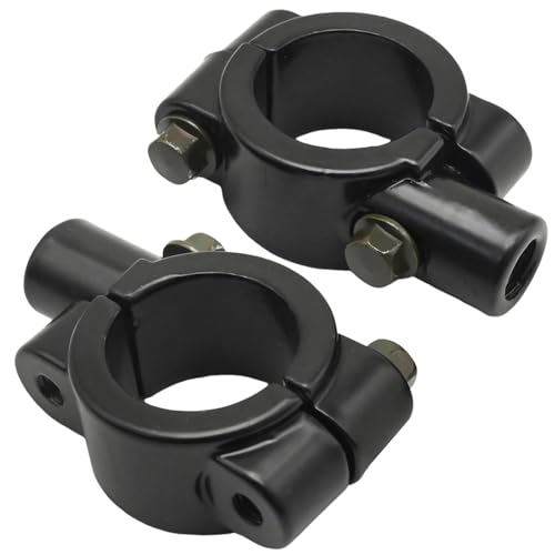 1" 25mm Mirror Thread Motorcycle Handle Bar 10mm Mirror Thread Mount Holder Clamp Adaptor Black - size: 1" Handlebar 10mm Thread