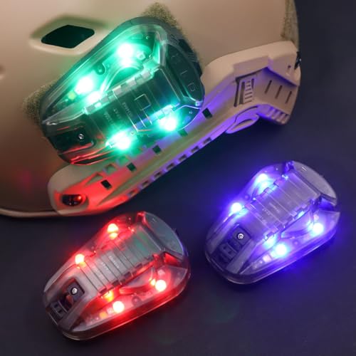Tactical IR Strobe Helmet Light Military Identification Lights with Visible LED + White Strobe Survival Signal (Black-Green) - color: Black-Green