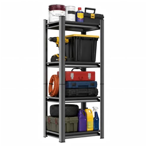 16"W Garage Shelving Unit, 2000 lbs Heavy Duty Storage Shelves Easy Assembly, 4-Tier Adjustable Metal Steel Utility Shelf Rack for Garage, Basement, Warehouse, 53.4" H x 15.8"W x 15.8"D - size: 4 Tier | 54" H x 16" W x 16" D
