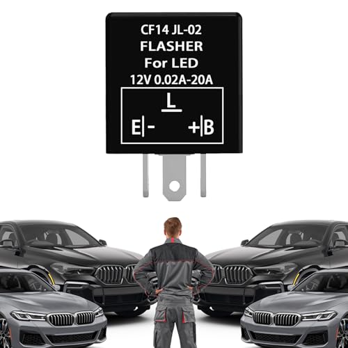 Flasher Relay for LED Turn Signal CF14 LED Flasher Relay 3-Pin 12V LED Electronic Turn Signal Flash Plugin Flasher for Lights Fix Hazard Warn Hyper Blink Flash CF-14 EP35(Fixed) - size: CF14 Fixed