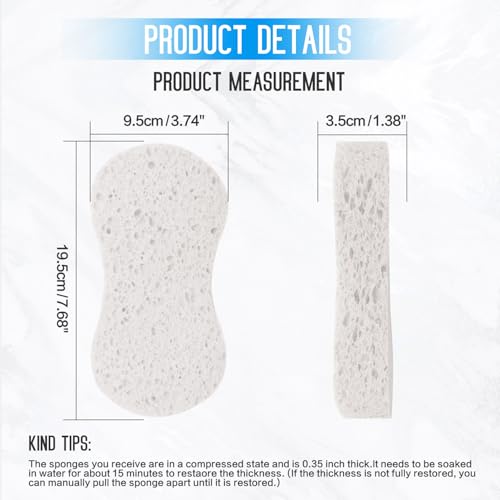 3PCS Car Wash Sponge, Heavy Duty Car Sponges for Washing, Car Accessories Large Sponges for Cleaning, Automotive Cleaning Supplies, Eco Friendly Sponge (7.68 x 3.74 x 1.38 Inch), White - color: White