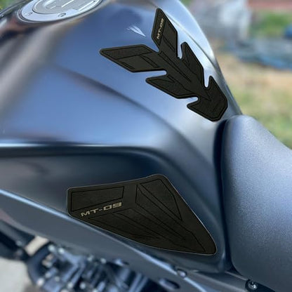 NIGHT CAT Motorcycle Fuel Tank Protector Compatible with Yamaha MT09 Fuel Tank Pad Non-SlipTank Side Traction pad Gas Tank Sticker Set(Black Fishbone Sticker) - color: Black-fishbone Sticker