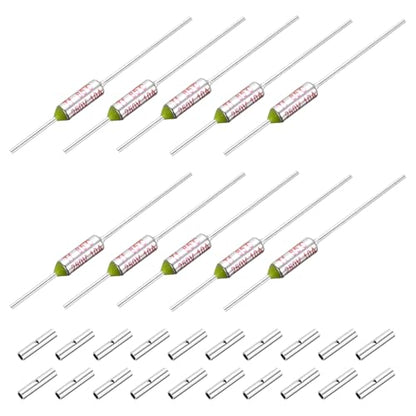 MECCANIXITY 10 Pcs Metal Temperature Thermal Fuse SF85 85C 185F 10A 250V Cutoff Thermal Fuse with 20 Pcs BN1.25 Bare Terminal Butt Connector - style: SF85