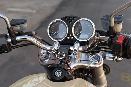 Cliff Top Heavy Duty Waterproof Motorcycle Cigarette Lighter Power Outlet with 3.3A USB Charger for 7/8" to 1" Handlebar 12V Socket for GPS Phone USB Devices - size: Motorcycle Cigarette Socket Power Outlet