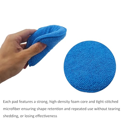 6Pcs 5inch Microfiber Wax Applicator Pads, Car Waxing and Polishing Pads, Ultra-Soft Foam Detailing Sponges for Car Cleaning, Scratch-Free Buffing and Interior Care - size: 6Pcs