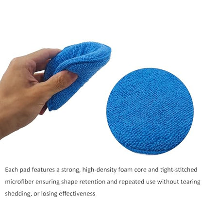 6Pcs 5inch Microfiber Wax Applicator Pads, Car Waxing and Polishing Pads, Ultra-Soft Foam Detailing Sponges for Car Cleaning, Scratch-Free Buffing and Interior Care - size: 6Pcs