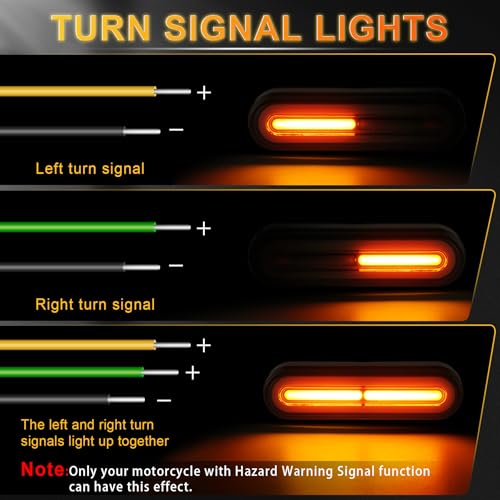 iFunyLED Motorcylce LED Dual Color Tail Light,12V-80V Super Bright for Turn Signal Brake Driving light, Fits for ATV Scooter Bike Truck Trailer and Golf Car (Pack of 1)