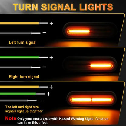 iFunyLED Motorcylce LED Dual Color Tail Light,12V-80V Super Bright for Turn Signal Brake Driving light, Fits for ATV Scooter Bike Truck Trailer and Golf Car (Pack of 1)