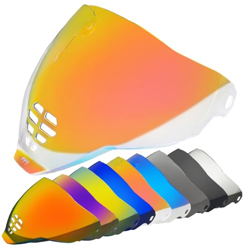 YMTSGEA Airflite Helmet Visor Replacement for IC-06.Motorcycle Helmet Shield Windshield Sunshield PC Lens UV Protection Compatible with Airflite IC-06 (Revo Clear Red) - color: Revo Clear Red