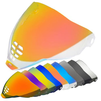 YMTSGEA Airflite Helmet Visor Replacement for IC-06.Motorcycle Helmet Shield Windshield Sunshield PC Lens UV Protection Compatible with Airflite IC-06 (Revo Clear Red) - color: Revo Clear Red