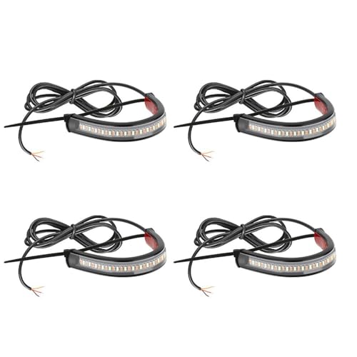 4Pcs Universal Motorcycle Tail Light Strip 2 Color(White + Yellow) 3014 36SMD LED Turn Signal Lamp DRL Daytime Running Light 12V for Motorcycle Scooter Quad Cruiser Off Road