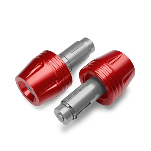 Motorcycle Bar Ends Plug, CNC Aluminum 16-22mm Handlebar Bar End Plugs Fit For Kawasaki Yamaha Honda Suzuki Aprilia Ducati And Motorcycles With Handlebar Inner Diameter Of 16-22mm (Red) - color: Red