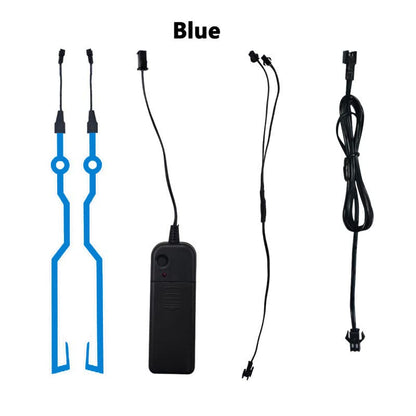 You Glow Girl Helmet EL Light Bar, LED Sticker Light Night Riding Signal for Motorcycle Bike Helmet (Blue) - color: Blue
