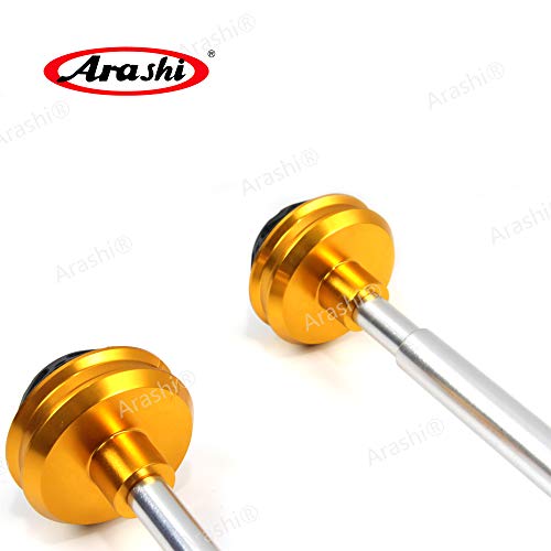 Arashi Axle Sliders Wheel Protectors Front and Rear Fork for Yamaha YZF R1 2009-2014, Motorcycle Accessories Parts Gold