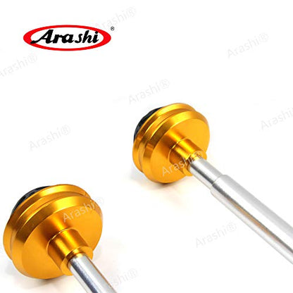 Arashi Axle Sliders Wheel Protectors Front and Rear Fork for Yamaha YZF R1 2009-2014, Motorcycle Accessories Parts Gold