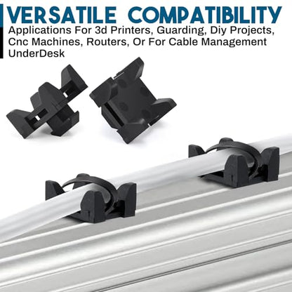 12316, 15 and 40 Series Nylon Cable Zip Tie Mounting Block Compatible with 8020 Cable Tie Mount for Wire Management(12 Set)