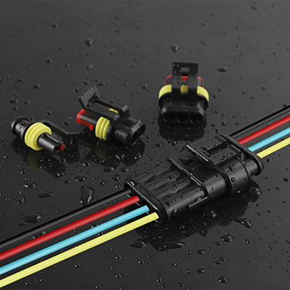 MUYI 763Pcs 40 Sets Waterproof Automotive Electrical Wire Connectors Plug Kit 1/2/3/4/5/6 Pin Waterproof Connectors - style: 1-6pin connector(763 pcs)