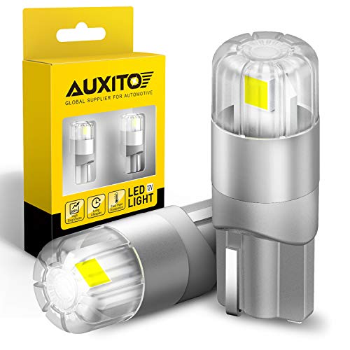 AUXITO 194 LED Bulbs White, Super Bright 1:1 Size, License Plate Light 168 2825 W5W T10 Error Free Car Bulbs for Dome Map Door Courtesy Side Marker Cornering Trunk Light (Pack of 2) - color: White, size: 194/168-2PCS