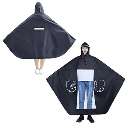 Unisex Adult Poncho Waterproof Rain Poncho Outdoors Bike Ebike Motorcycle Scooter Cycling Jacket Raincoat Cape Rain Cover - color: Navy