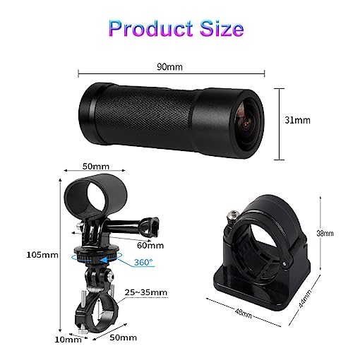 VSYSTO Bike Camera, WiFi 2K Bicycle Cam with Temperature Display Taillight, 170° Wide Angle Night Vision SONYIMX335 Lens Waterproof Motorcycle Helmet Dash Cam (2K Camera with Temperature Sensor) - style: 2K Camera with temperature sensor