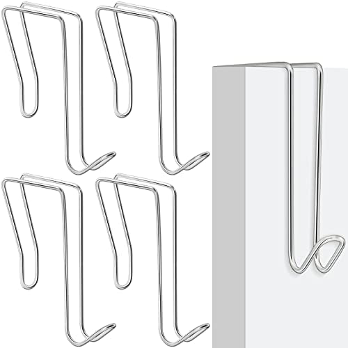 Oudain 4 Pack Wire Cubicle Hooks for Coat Wall Panel Over Cubicle Hanger Accessories for Office Partition Door Picture (Silver) - color: Silver