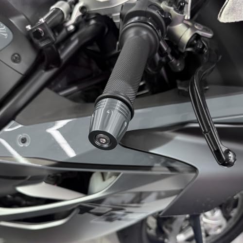 Motorcycle Bar Ends Plug, CNC Aluminum 16-22mm Handlebar Bar End Plugs Fit For Kawasaki Yamaha Honda Suzuki Aprilia Ducati And Motorcycles With Handlebar Inner Diameter Of 16-22mm (Titanium) - color: Titanium