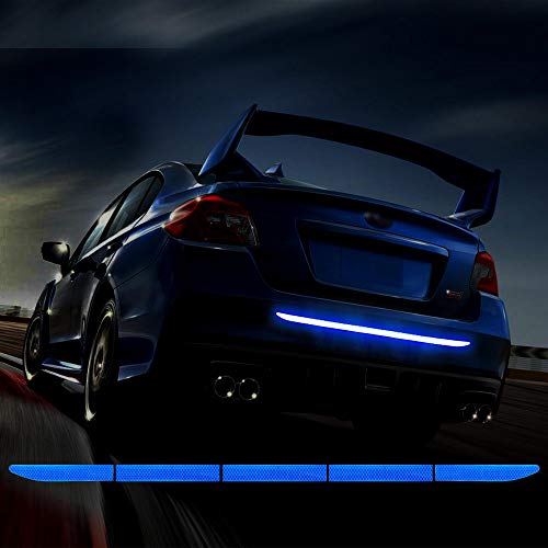 TOMALL 35.2'' Strong Reflective Stripe Stickers High-Intensity Night Visibility Reflective Decal Universal Safety Warning Diamond Grade Waterproof Self Adhesive for Car Trunk (Blue) - color: Blue