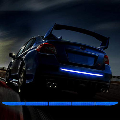 TOMALL 35.2'' Strong Reflective Stripe Stickers High-Intensity Night Visibility Reflective Decal Universal Safety Warning Diamond Grade Waterproof Self Adhesive for Car Trunk (Blue) - color: Blue