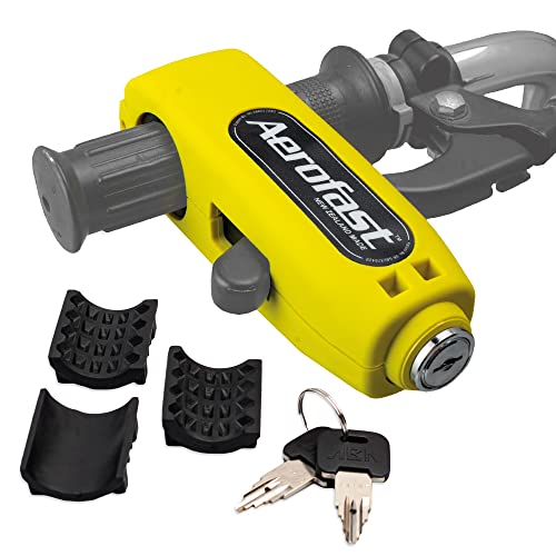 Throttle Motorcycle Locks Anti Theft Handlebar Lock by Loadfast. Best Heavy Duty, Motorcycle Anti Theft Lock for Your Motorbike, ATV, Dirt Bike and Scooter - (Yellow) - color: Yellow