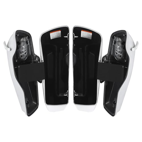 HR3 Custom 4" Stretched Hard Saddlebags w/Speaker Lids Compatible with 2014-later Harley Touring Road King Road Glide Street Glide Ultra Limited FLHT (Candy Red/Silver Honeycomb Fade) - color: Custom- Candy Red / Silver Honeycomb Fade