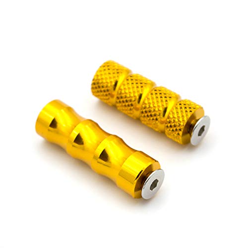 PROCNC 6mm Motorcycle Knurled Shifter Peg Anti-Skid Gear Shift Brake Lever Foot Pegs Pedal Hole Footrests Footpeg Rearsets For Suzuki Yamaha Kawasaki Bmw (Gold) - color: gold