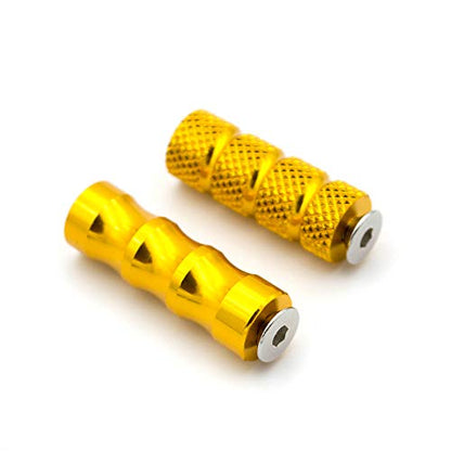 PROCNC 6mm Motorcycle Knurled Shifter Peg Anti-Skid Gear Shift Brake Lever Foot Pegs Pedal Hole Footrests Footpeg Rearsets For Suzuki Yamaha Kawasaki Bmw (Gold) - color: gold