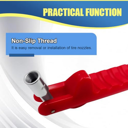 Car Tire Valve Stem Puller/Installer Tool with T Handle, No Scratch Car Valve Stem Remover Extender Adapter Replacement, Universal Car Tire Valve Stem Removal and Installation Repair Tool(Red) - color: Red