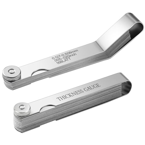 Ceinueia 2PC Feeler Gauge Set – Straight & Angled Stainless Steel Gap Tool for Valve, Spark Plug, Automotive, Piston, Guitar – Inch & Metric