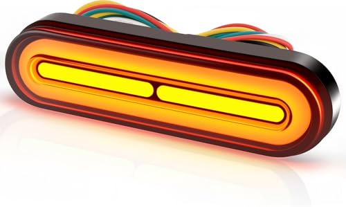 iFunyLED Motorcylce LED Dual Color Tail Light,12V-80V Super Bright for Turn Signal Brake Driving light, Fits for ATV Scooter Bike Truck Trailer and Golf Car (Pack of 1)