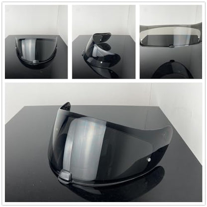 HJ20M Helmet Visor With Anti Fog Film, Motorcycle Helmet Face Shield Windshield Lens For HJC C70 FG-17 FG-ST IS-17 (Deep Black) - color: Deep Black