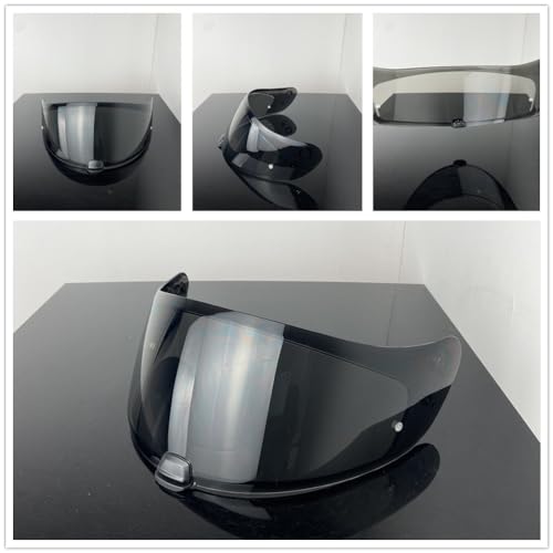HJ20M Helmet Visor With Anti Fog Film, Motorcycle Helmet Face Shield Windshield Lens For HJC C70 FG-17 FG-ST IS-17 (Deep Black+Film) - color: Deep Black+film