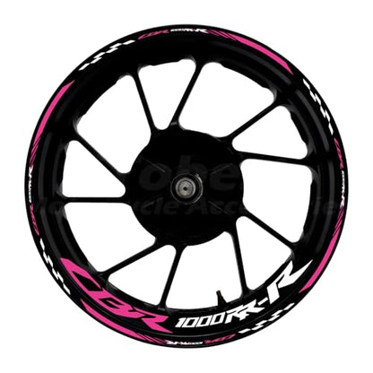 CBR 17 inch Wheel Rim Stickers Decals Tape Compatible with CBR1000RR-R 2004-2025 Motorcycle Reflective Rim Tapes Sticker Stripe (Watermelon Red) - color: Watermelon Red
